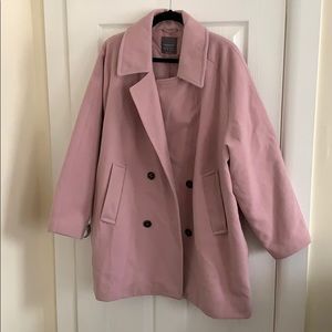 Millennial Pink Double Breasted Pea Coat